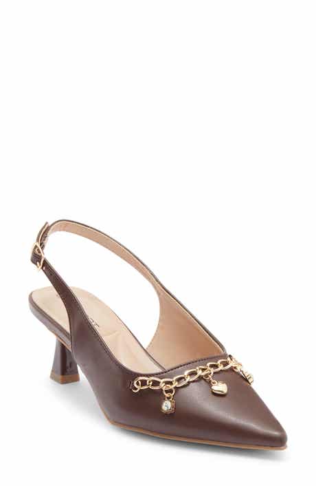 WILD DIVA LOUNGE Aleena Chain Slingback Pump
