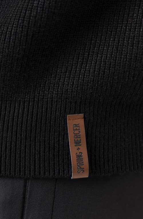 Spring + Mercer Ribbed Crewneck Sweater In Black