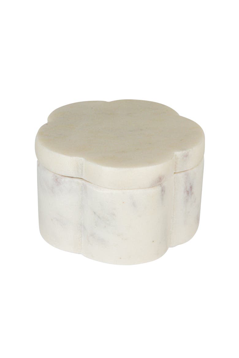 Elegant Marble Pinch Pot with Lid, Main, color, White