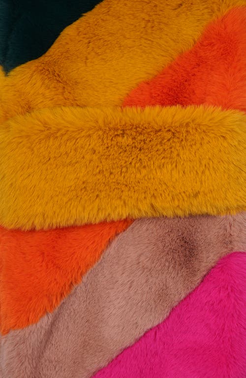 Kurt Geiger Faux Fur Rainbow Pull Through Scarf