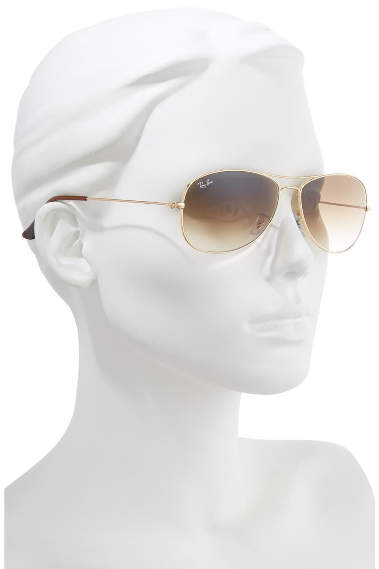New Classic Aviator 59mm Sunglasses, Alternate, color, GOLD/ BROWN GRADIENT