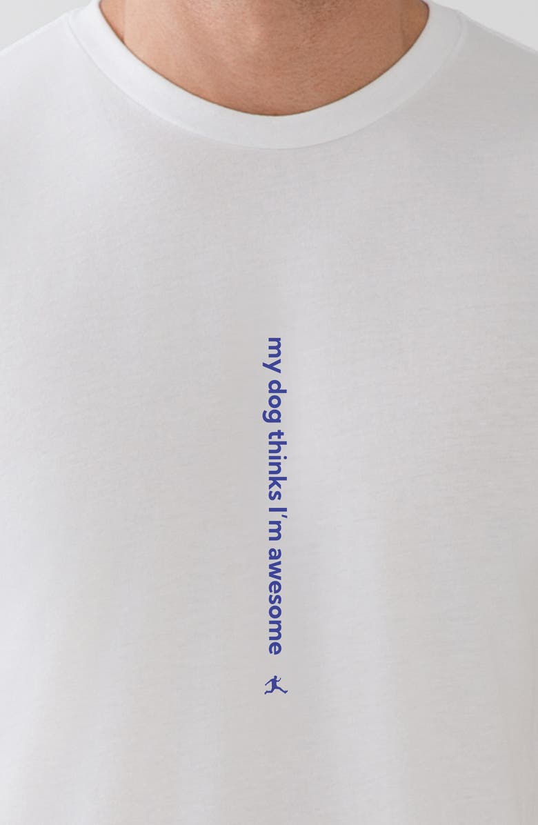 BORED REBEL My Dog Thinks I'm Awesome Crewneck Graphic Undershirt, Alternate, color, White