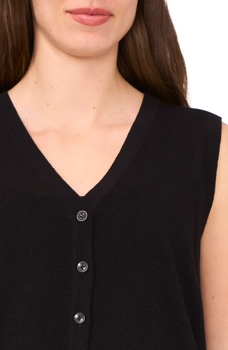 Halogen<sup>®</sup> Sleeveless Button-Up Sweater, Alternate, color, Rich Black