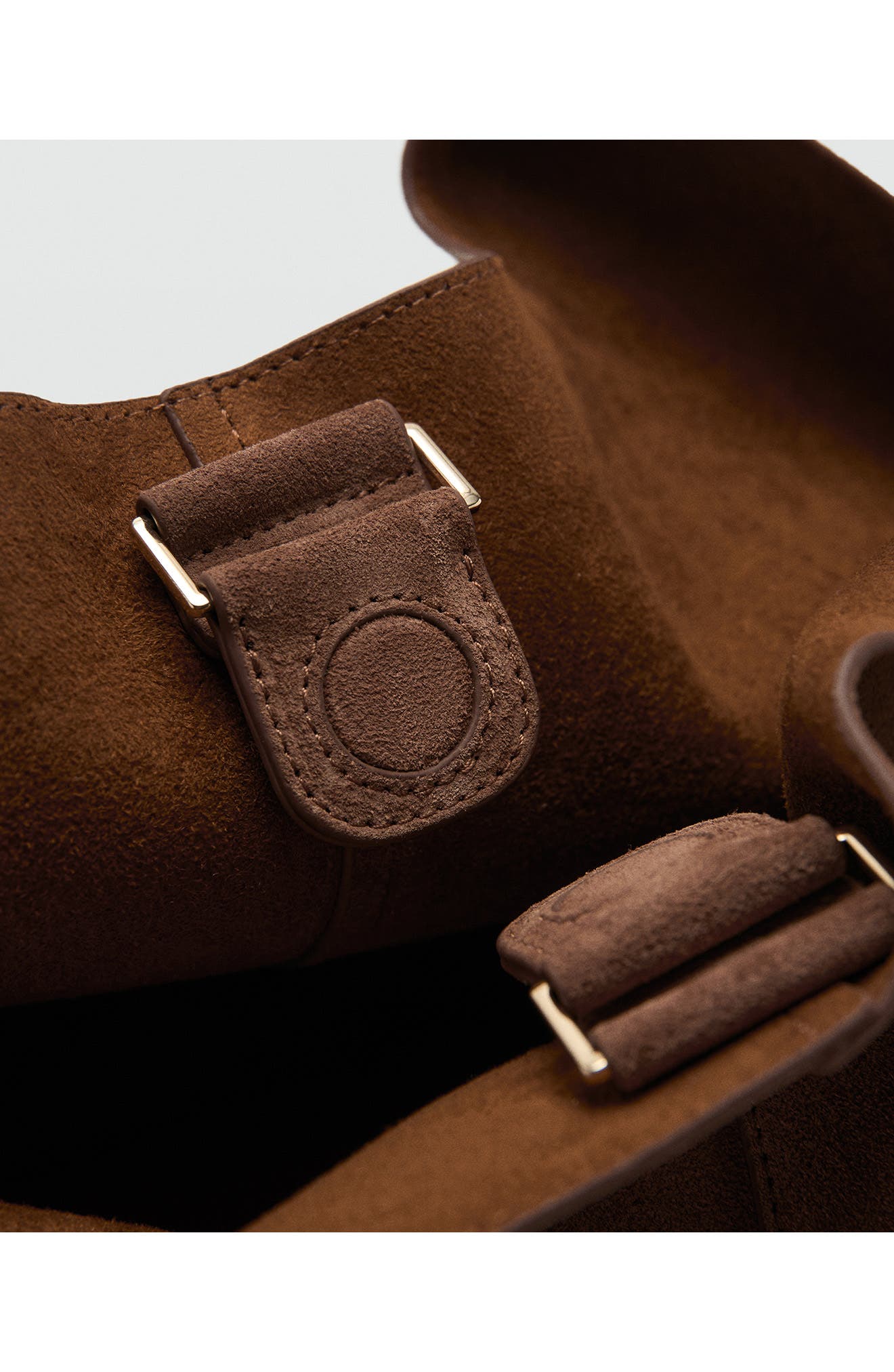 MANGO Suede Shoulder Bag, Alternate, color, Brown