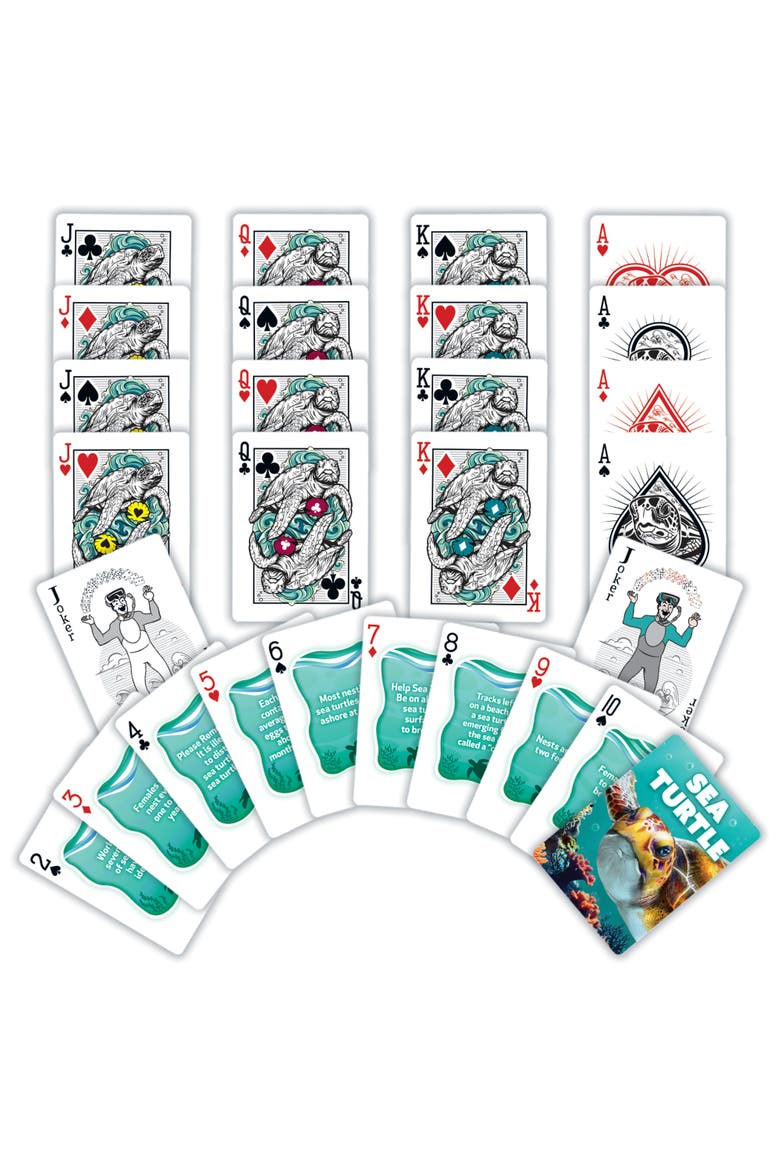 Sea Turtle Playing Cards, Alternate, color, Multicolor