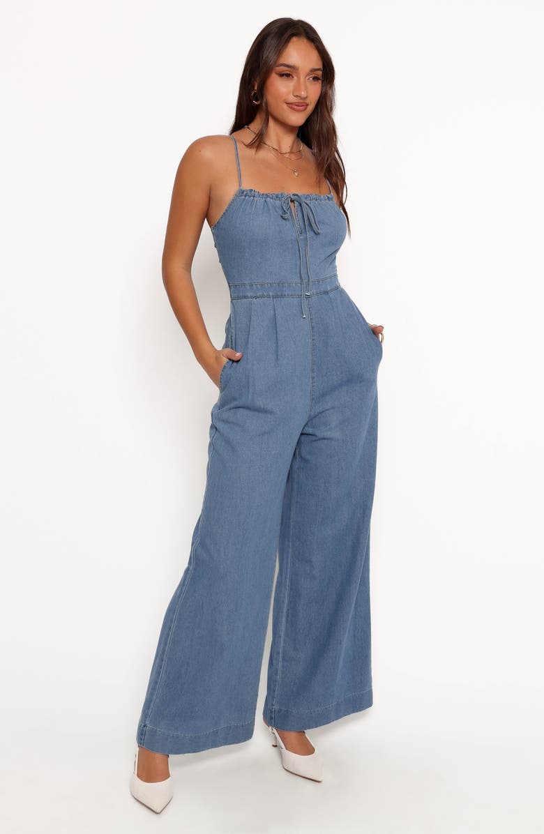 Petal & Pup Alliah Wide Leg Denim Jumpsuit, Alternate, color, Medium Denim