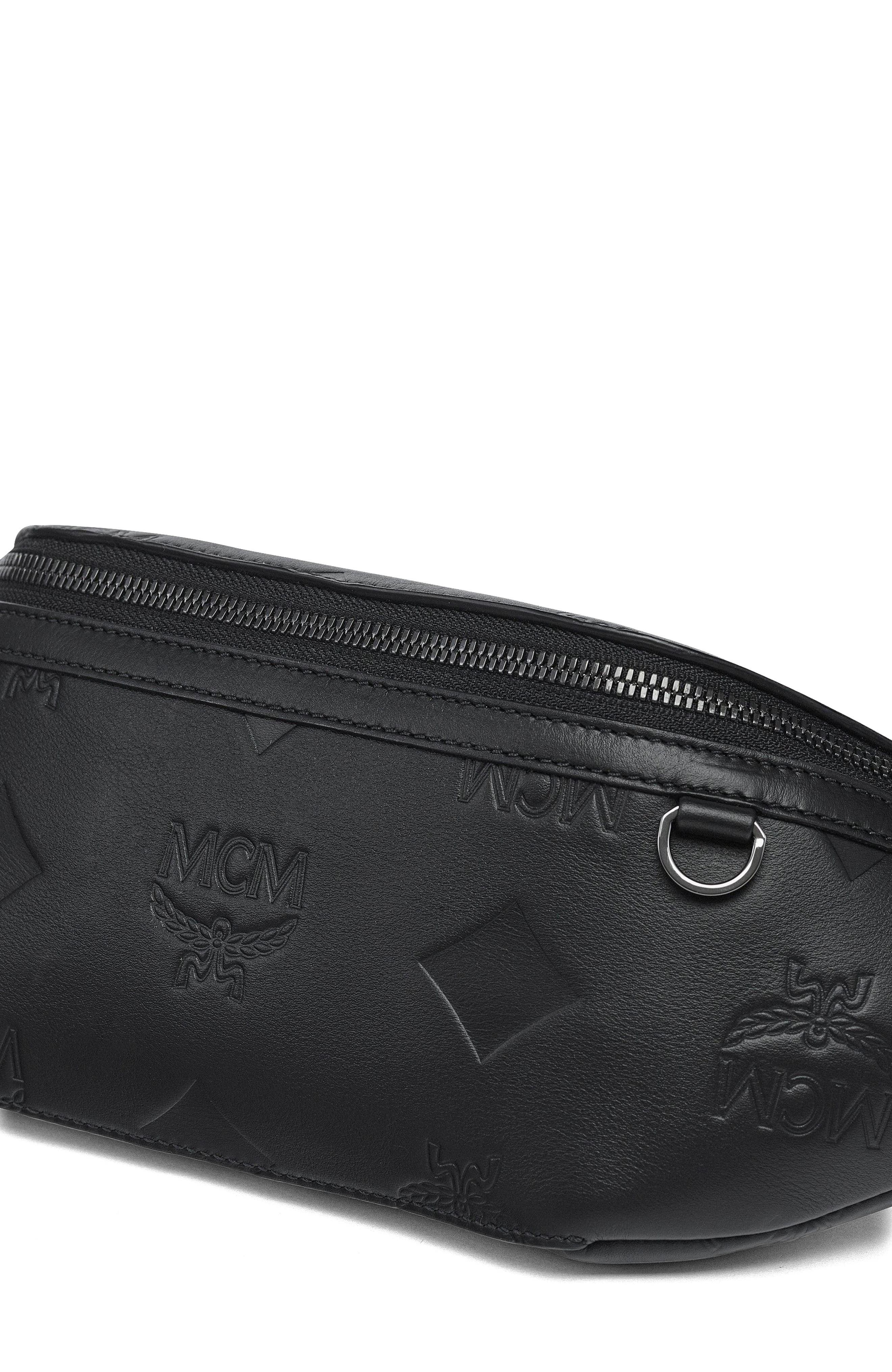 MCM Medium Fursten Belt Bag in Maxi Monogram Leather, Alternate, color, Black