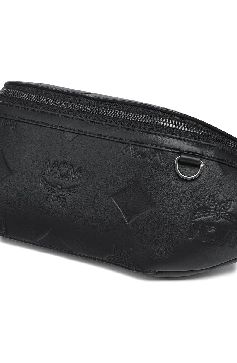 MCM Medium Fursten Belt Bag in Maxi Monogram Leather, Alternate, color, Black