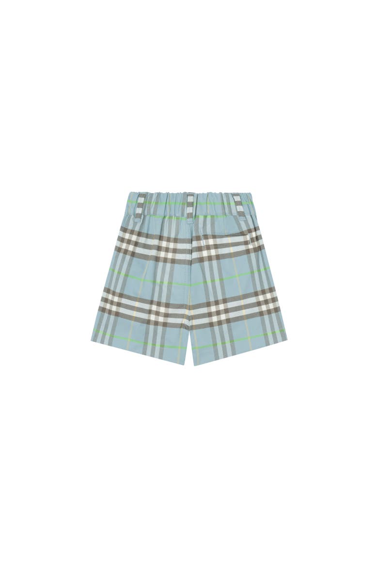 Check Cotton Shorts, Alternate, color, Misty blue