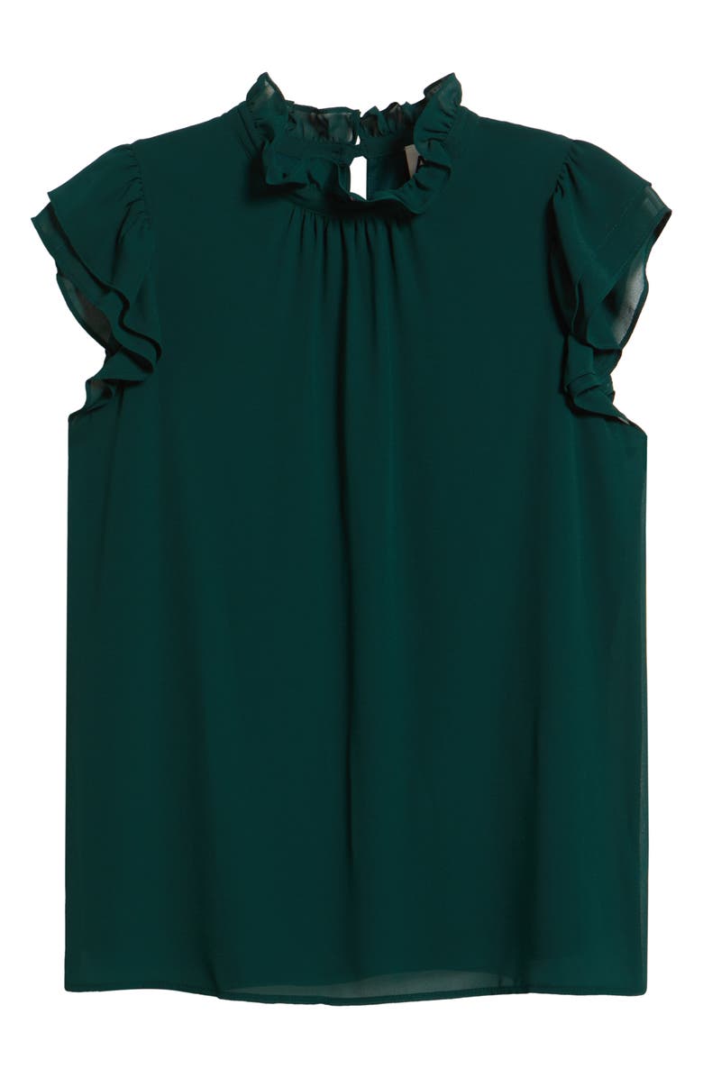 AK ANNE KLEIN Ruffle Sleeveless Top, Alternate, color,