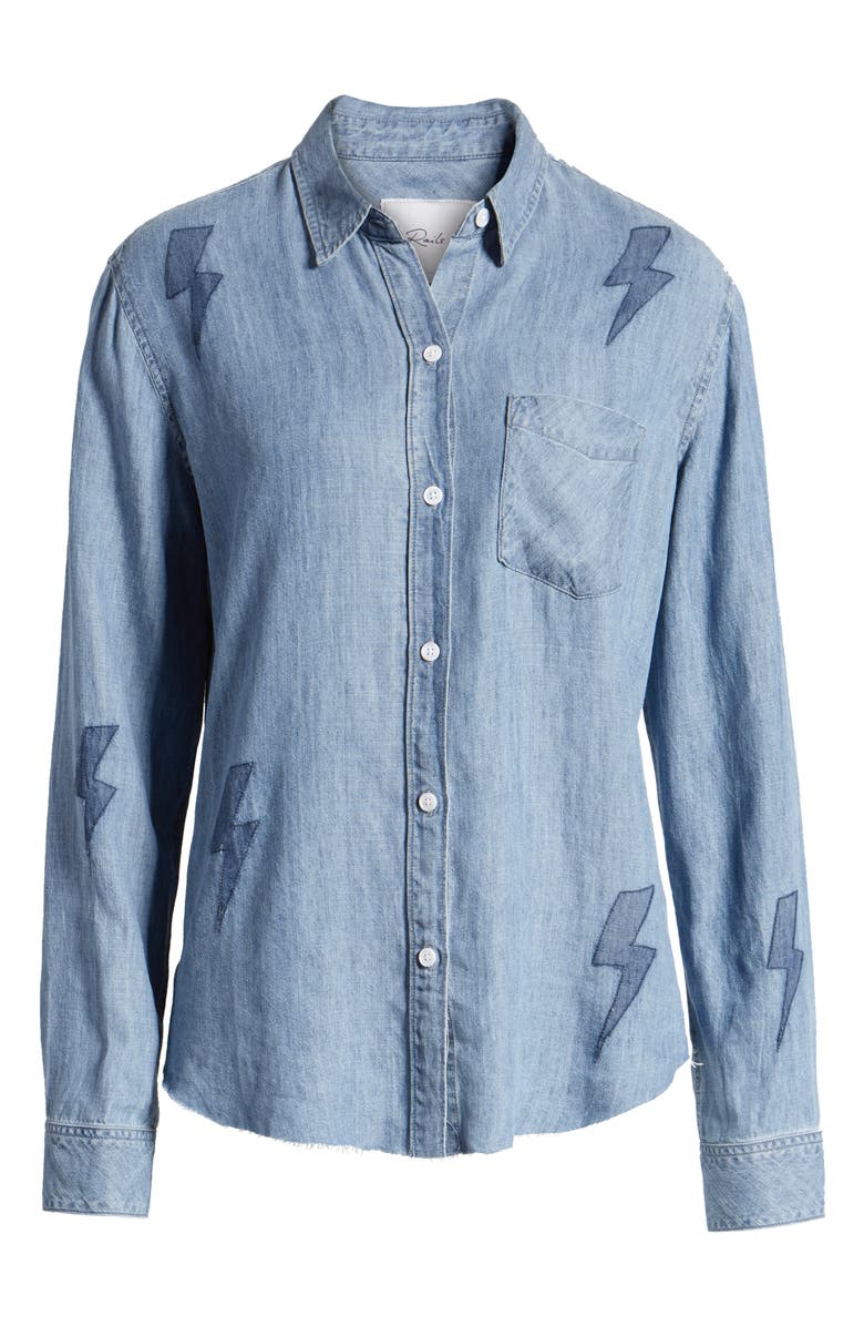 Rails Ingrid Raw Hem Chambray Shirt, Alternate, color,