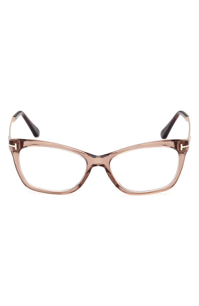TOM FORD 54mm Geometric Optical Glasses, Main, color, Champagne Pale Gold
