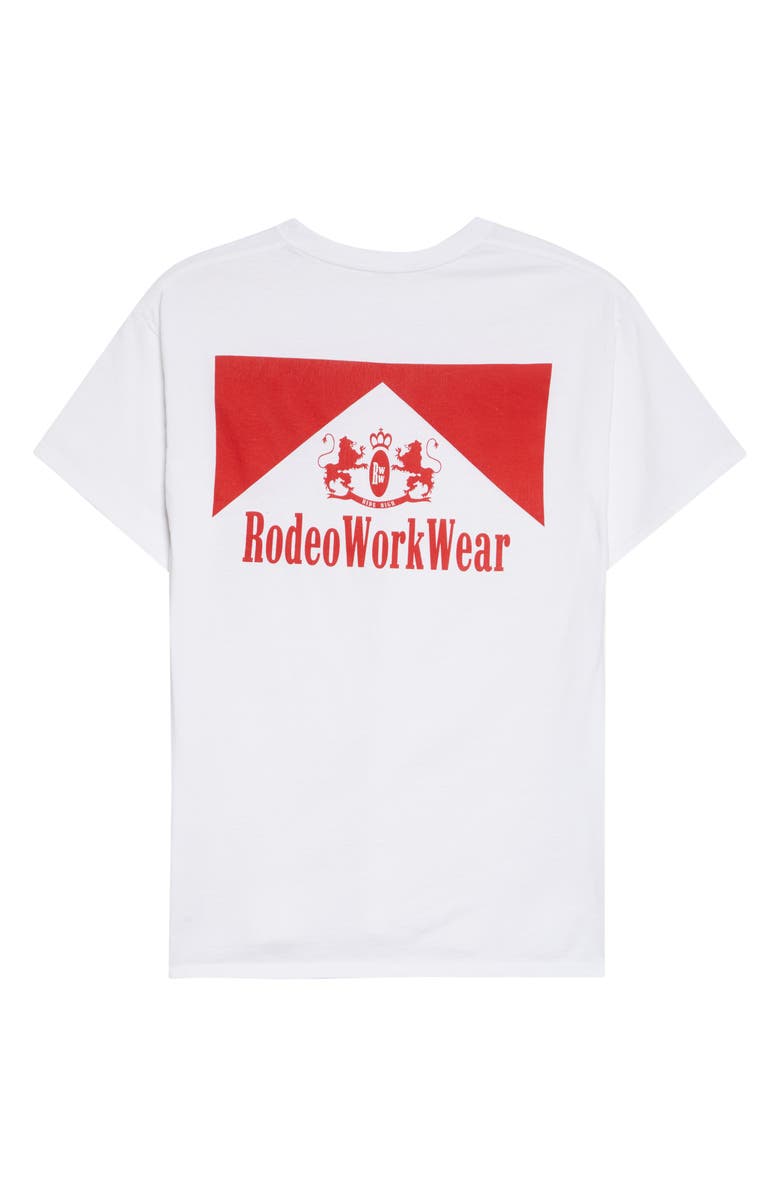 Rodeo Work Wear Rodeo Flag Logo T-Shirt, Alternate, color, White/ Red