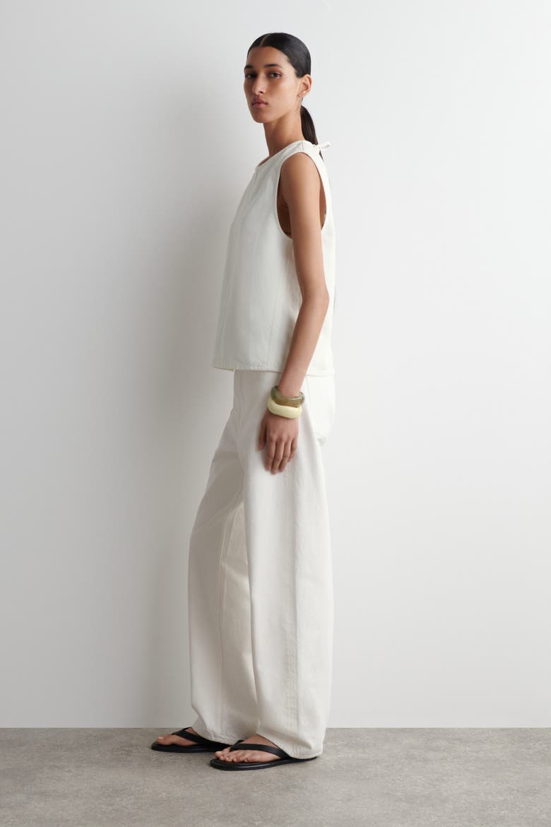 Sleeveless Denim Top, Alternate, color, WHITE