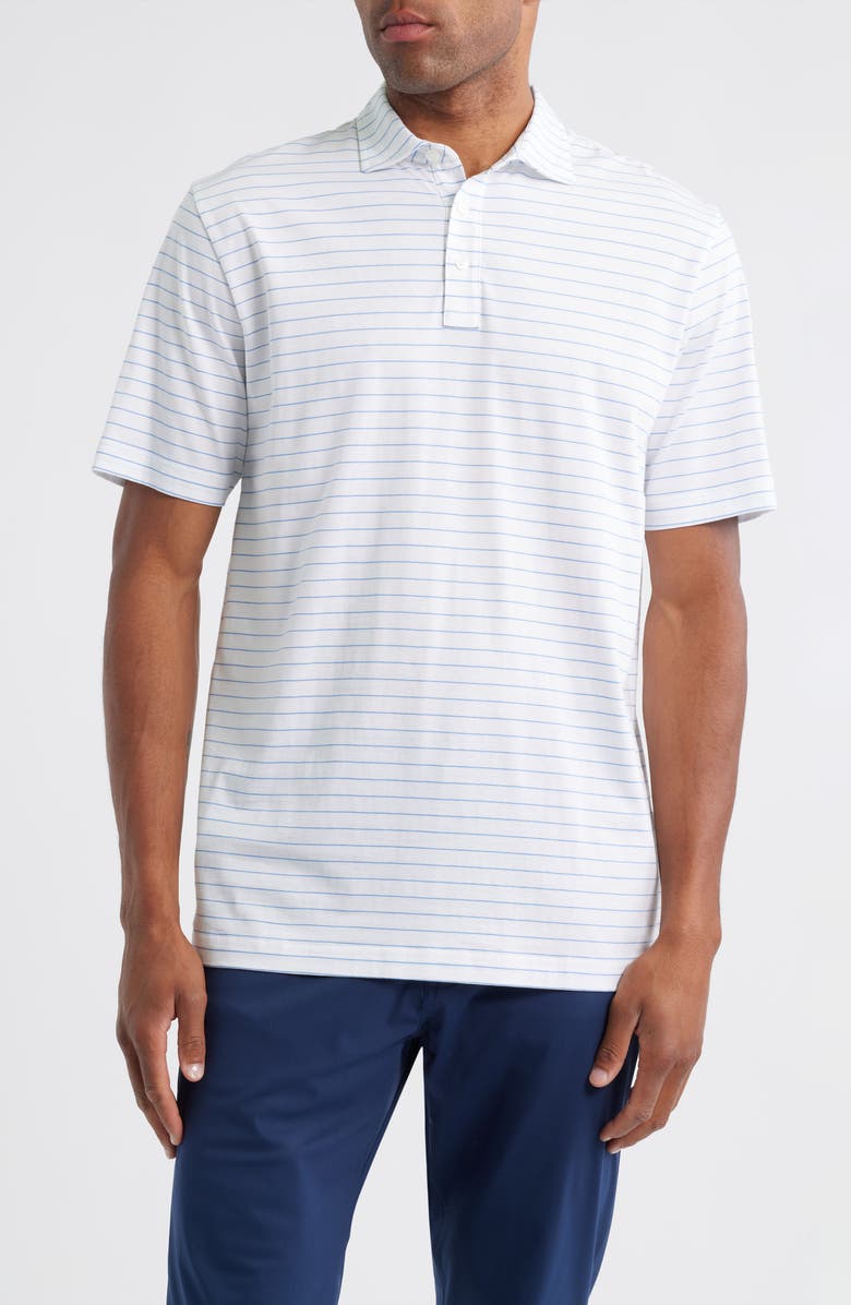 Peter Millar Crown Comfort Rover Stripe Pima Cotton Polo, Main, color, Evening Tide