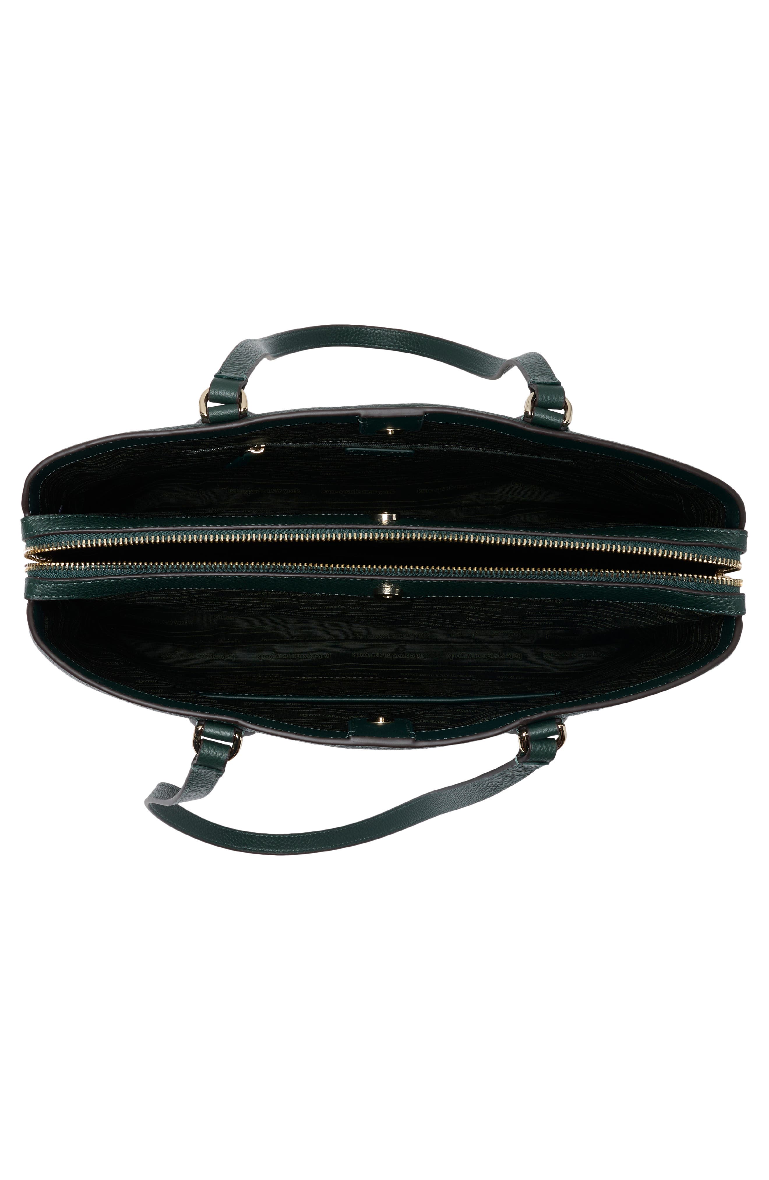 hudson pebble leather work tote, Alternate, color, NORTHERN PINE