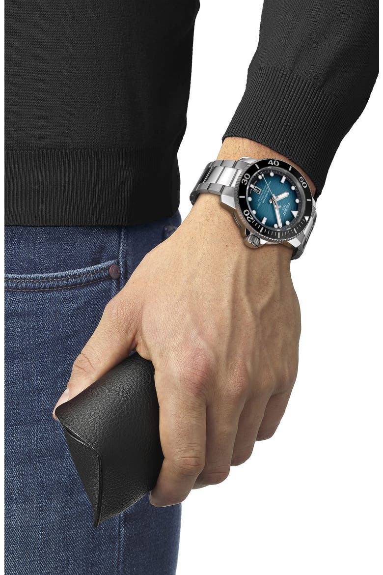 Seastar 2000 Professional Powermatic 80 Bracelet Watch, 46mm, Alternate, color, BLUE GRADIENT