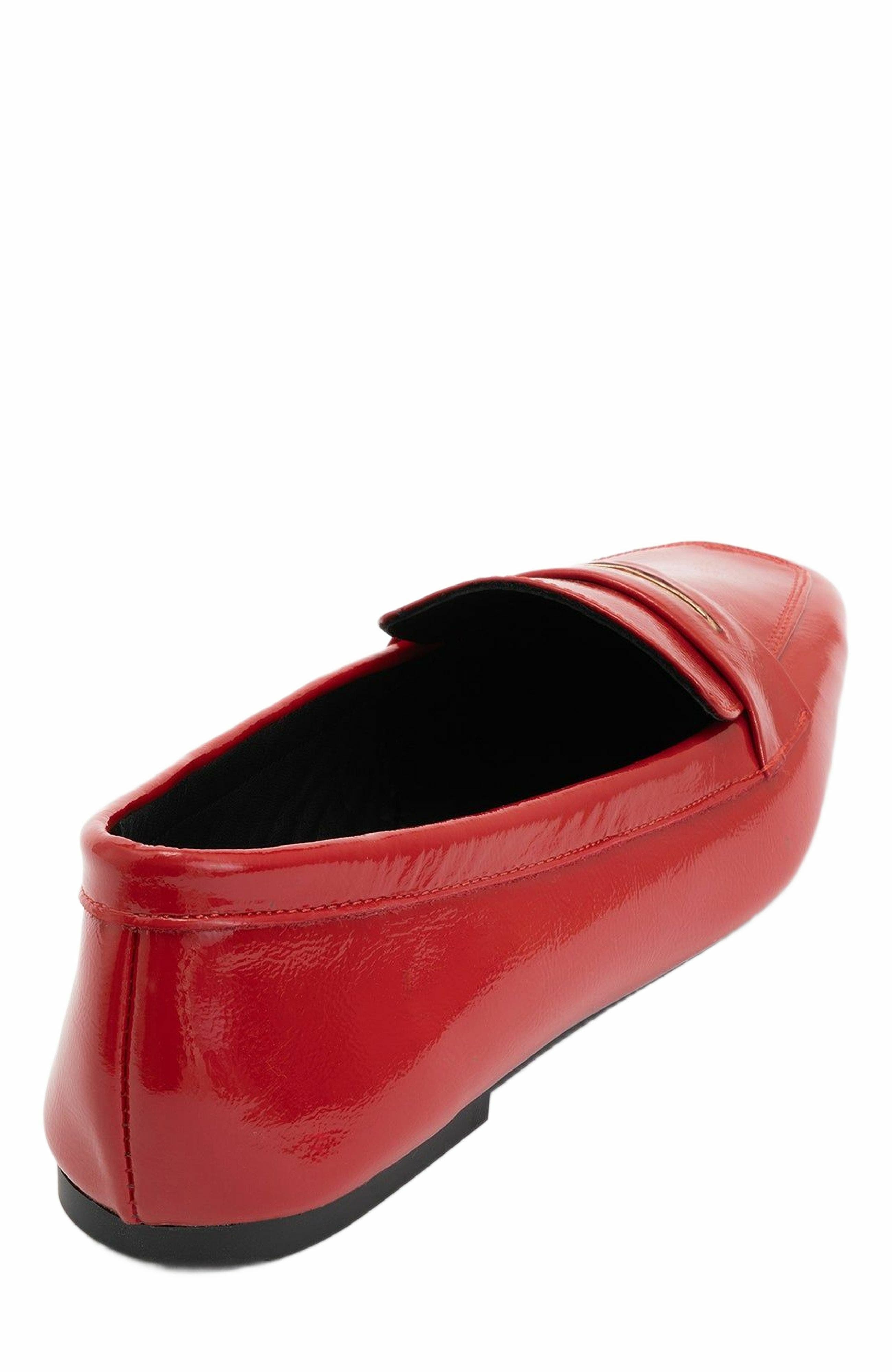 Iridessa Leather Flat Loafers, Alternate, color, Red Patent Leather