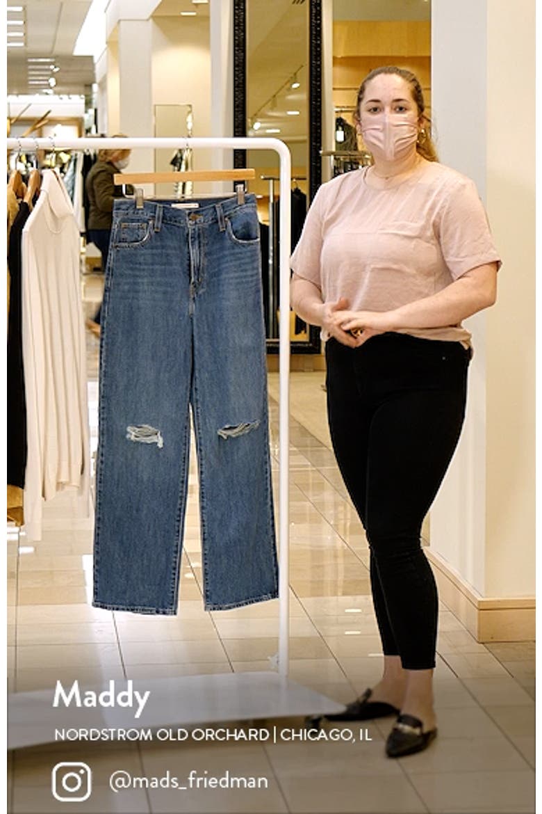LEVIS High Waist Wide Leg Distressed Jeans video