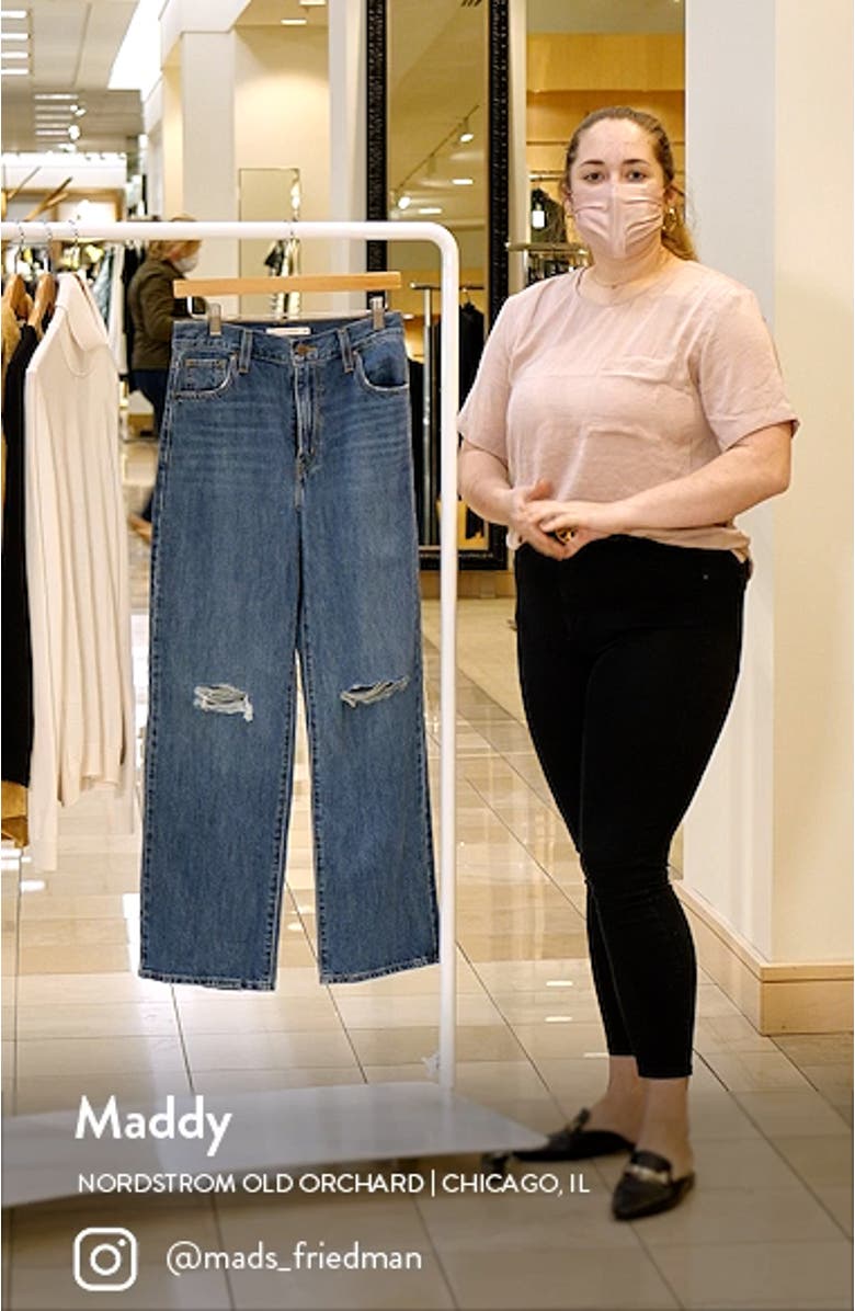 LEVIS High Waist Wide Leg Distressed Jeans, sales video thumbnail