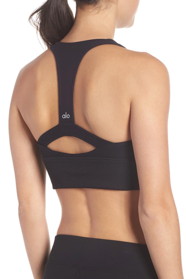 Serenity Alosoft Bra, Alternate, color, BLACK