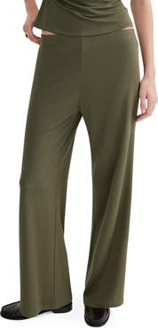 MANGO Pull-On Straight Leg Pants