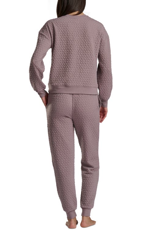 Splendid Heart Stitched Pullover & Jogger Pajamas In Pink