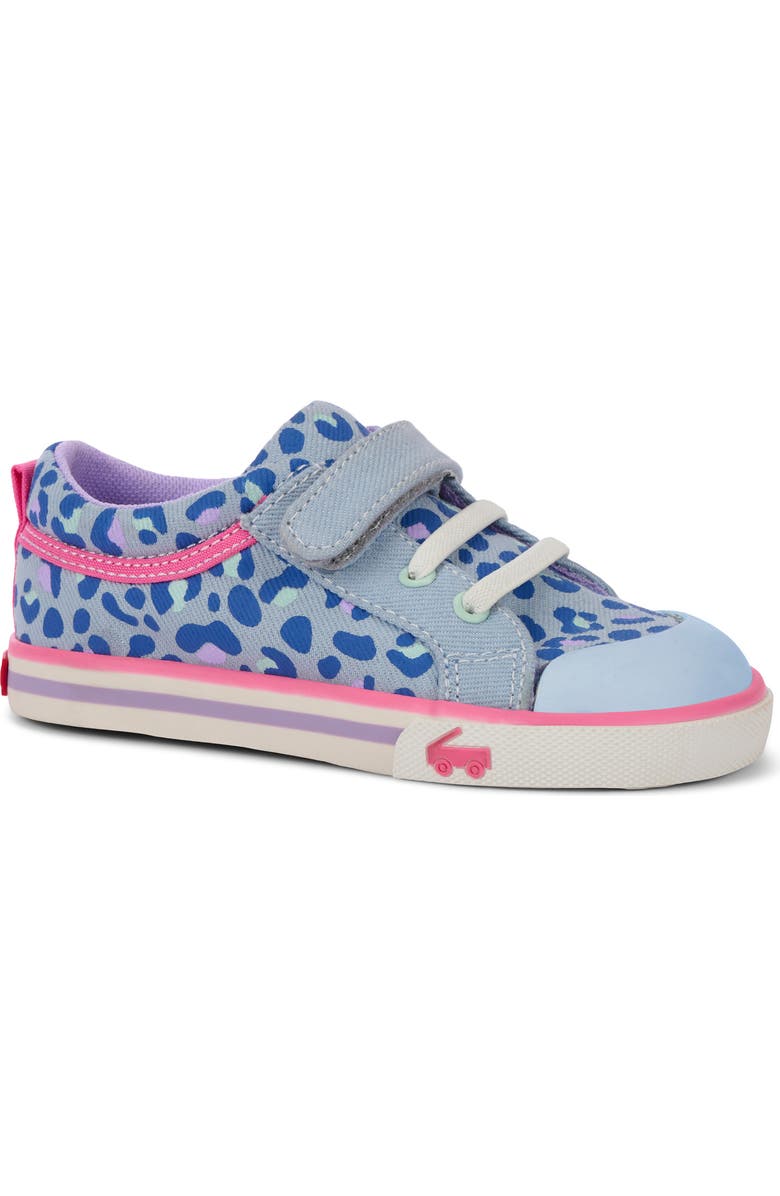 See Kai Run Kids' Kristin Sneaker, Main, color, Sky Blue/Leopard