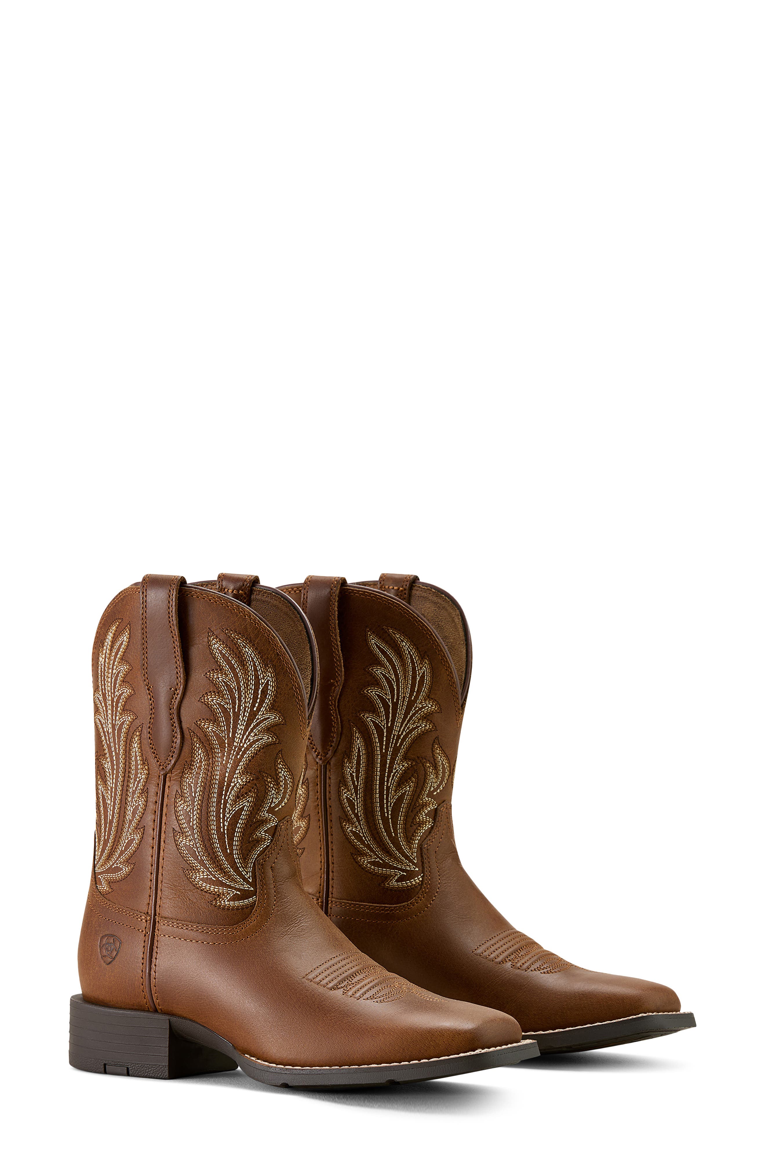 Ariat Round Up Filly Wide Square Toe Western Boot, Alternate, color, Sorrel Crunch