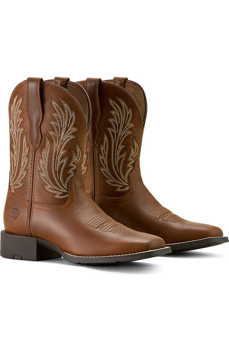 Ariat Round Up Filly Wide Square Toe Western Boot, Alternate, color, Sorrel Crunch