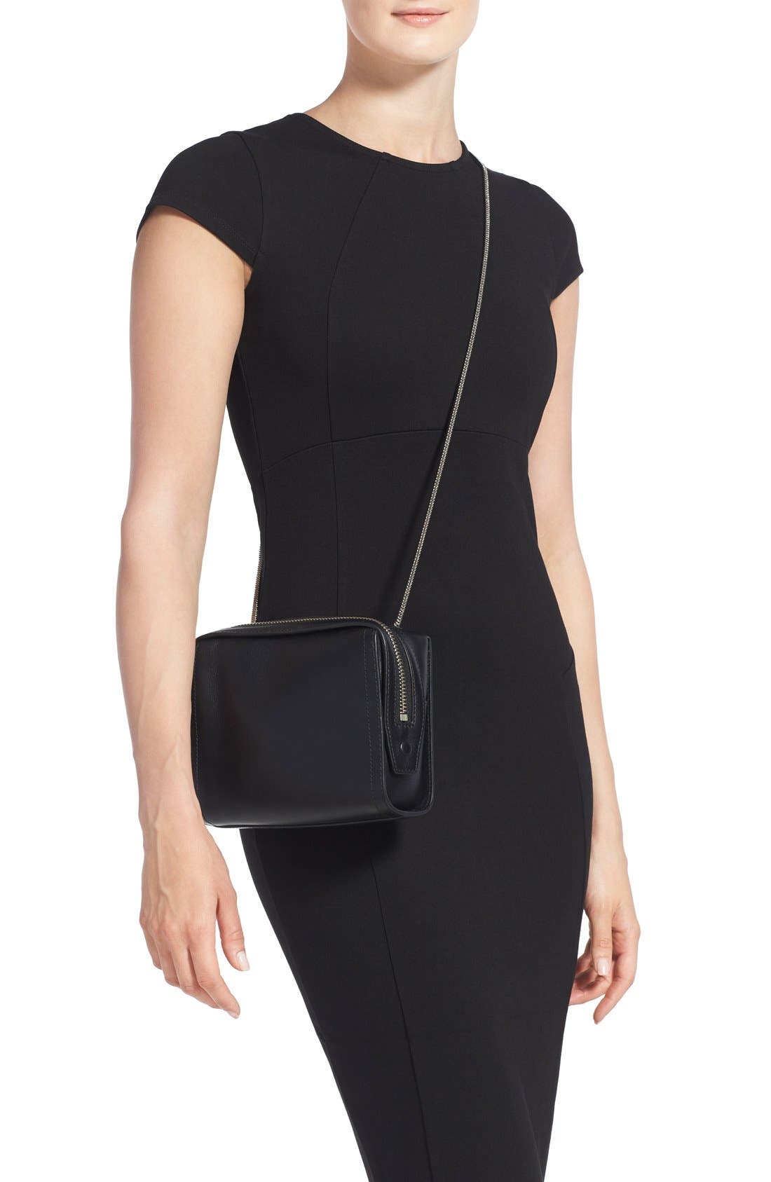 3.1 Philip Lim 'Mini Soleil' Chain Shoulder Bag, Alternate, color, BLACK