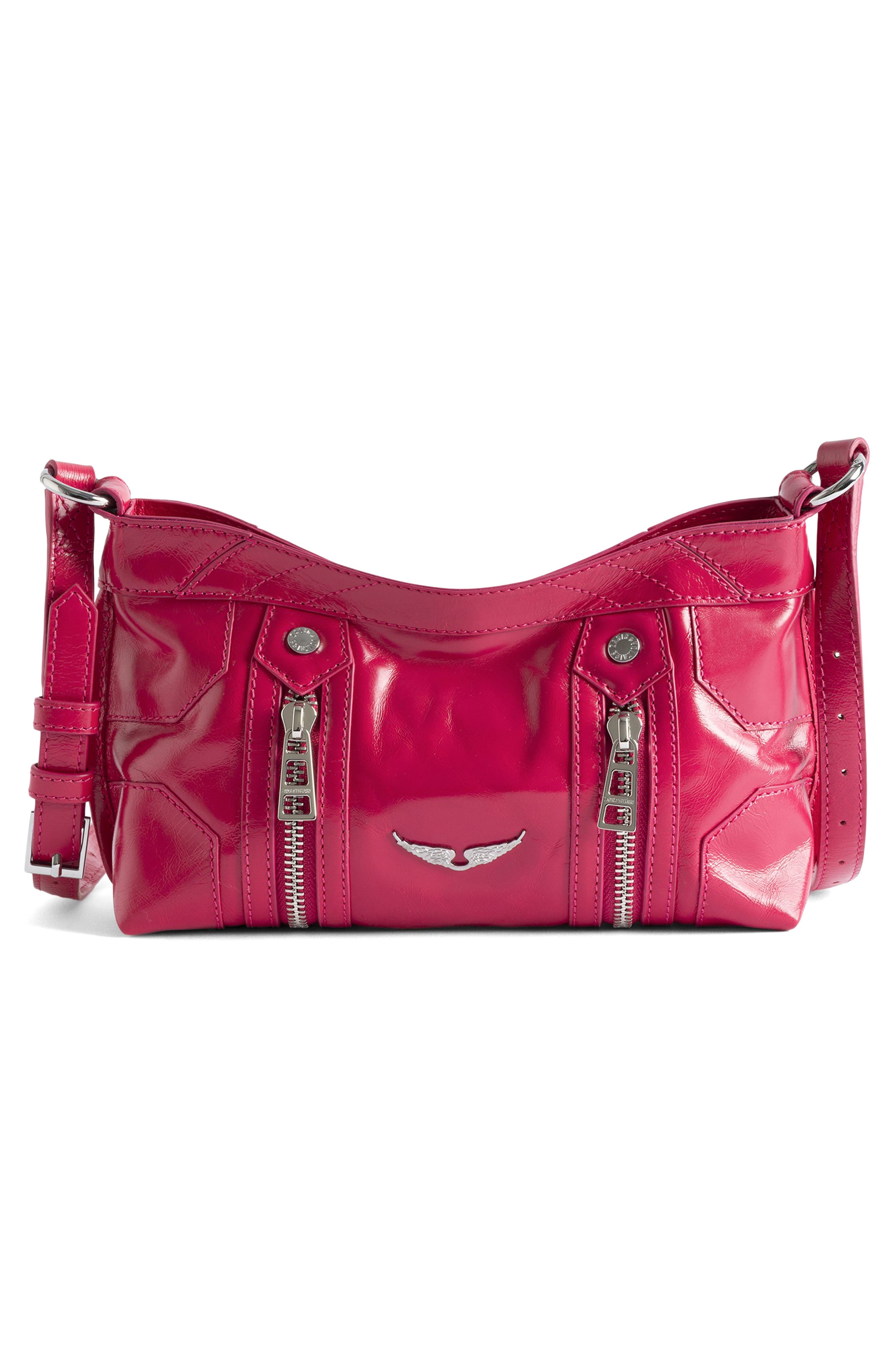 Zadig & Voltaire Sunny Mood Vintage Patent Crossbody Bag, Alternate, color, Podium