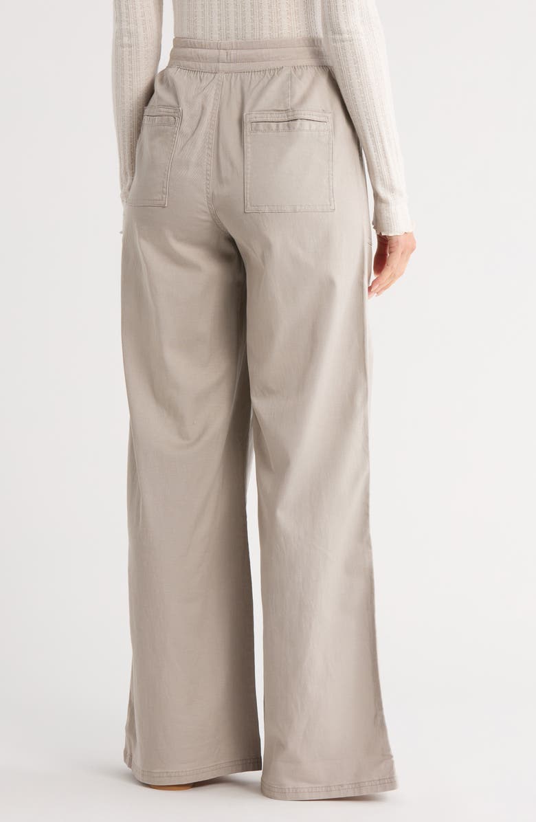 Splendid Twill Wide Leg Pants, Alternate, color, Almond Brown