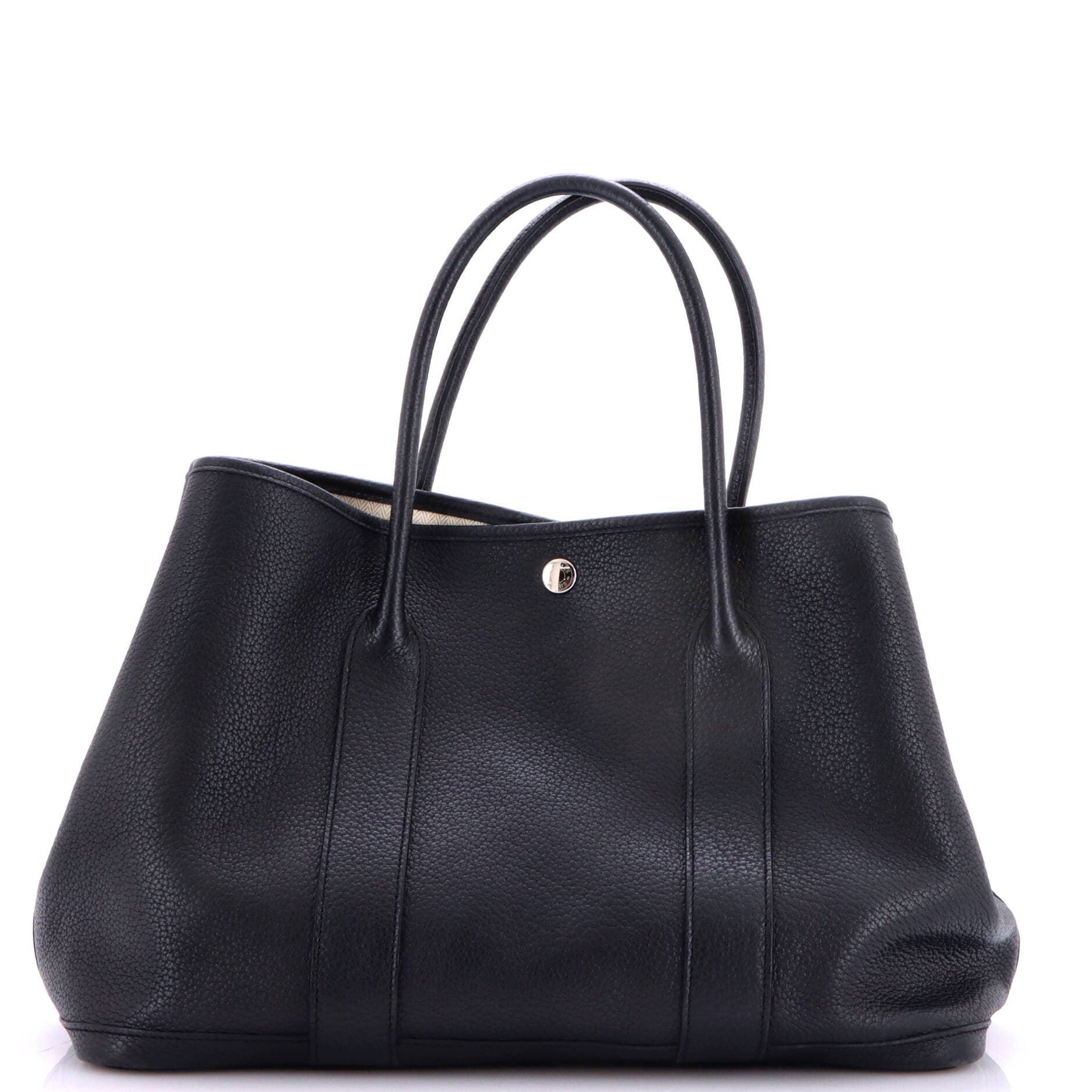 Garden Party Tote Leather 36, Main, color, Black