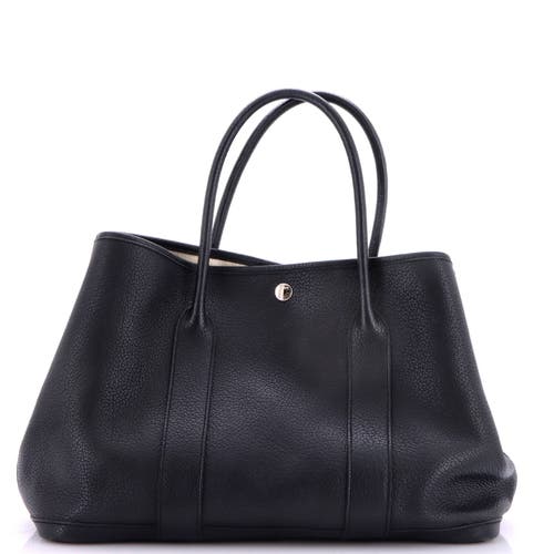 Pre-owned Hermes  Hermes Garden Party Tote Leather 36 In Black