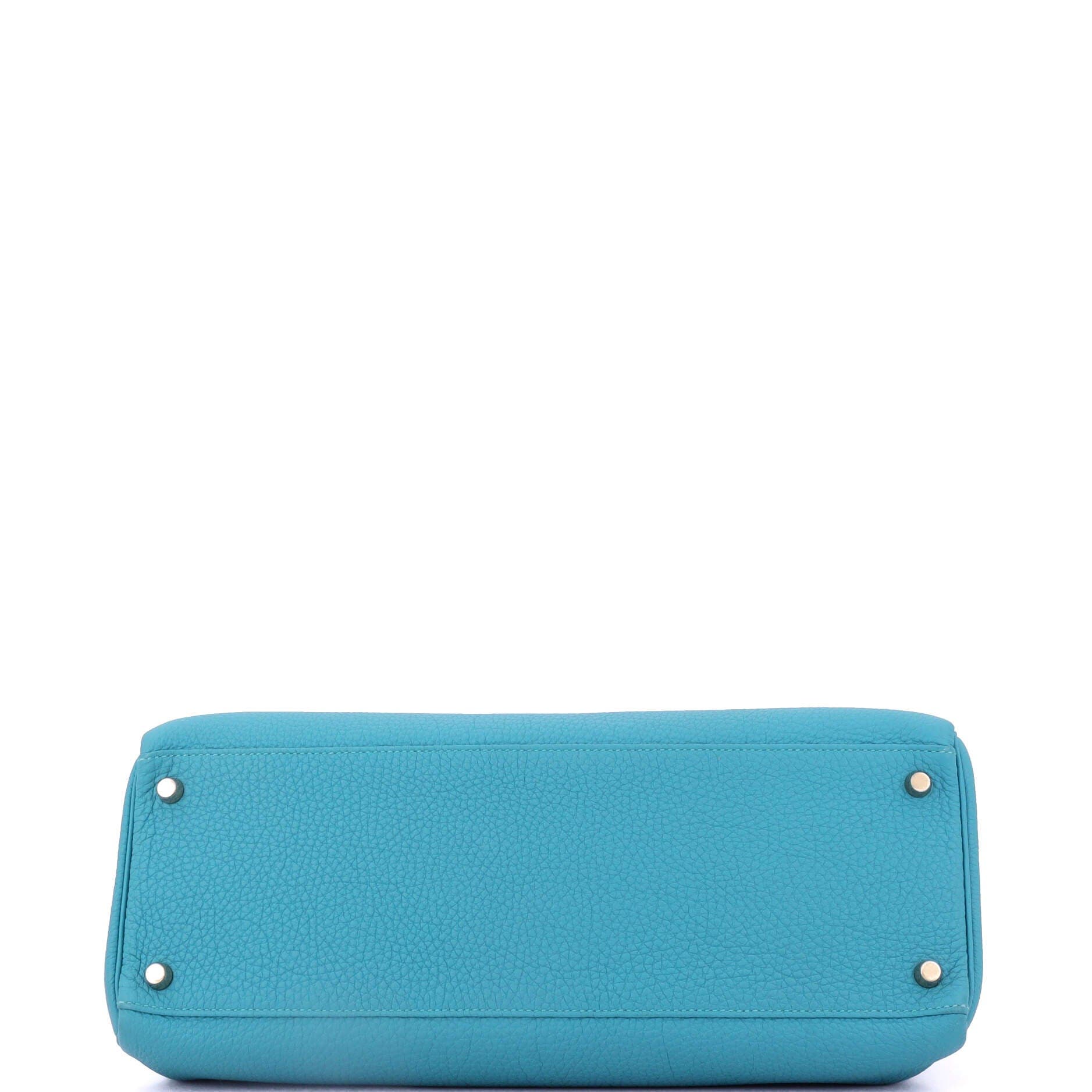 Pre-Owned Hermes Kelly Handbag Blue Togo with Gold Hardware 35, Alternate, color, Turquoise