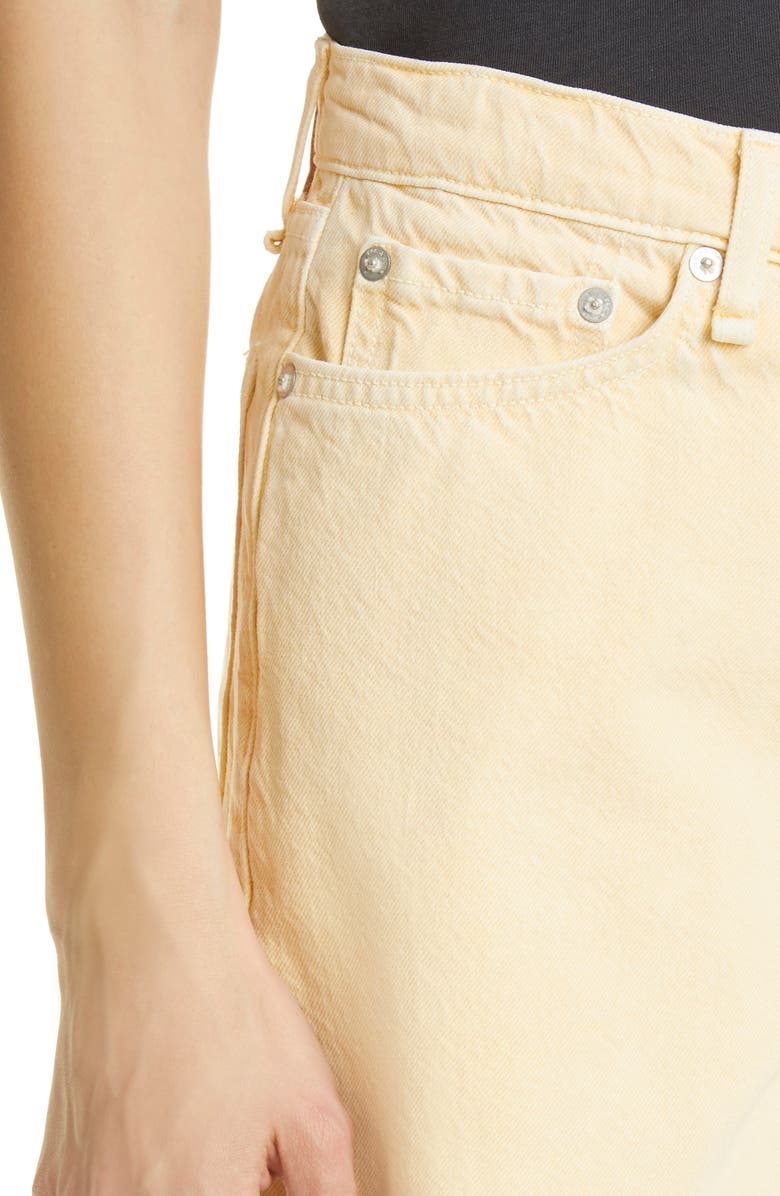 rag & bone Maya High Waist Raw Hem Cutoff Denim Shorts, Alternate, color, Lemon Drop
