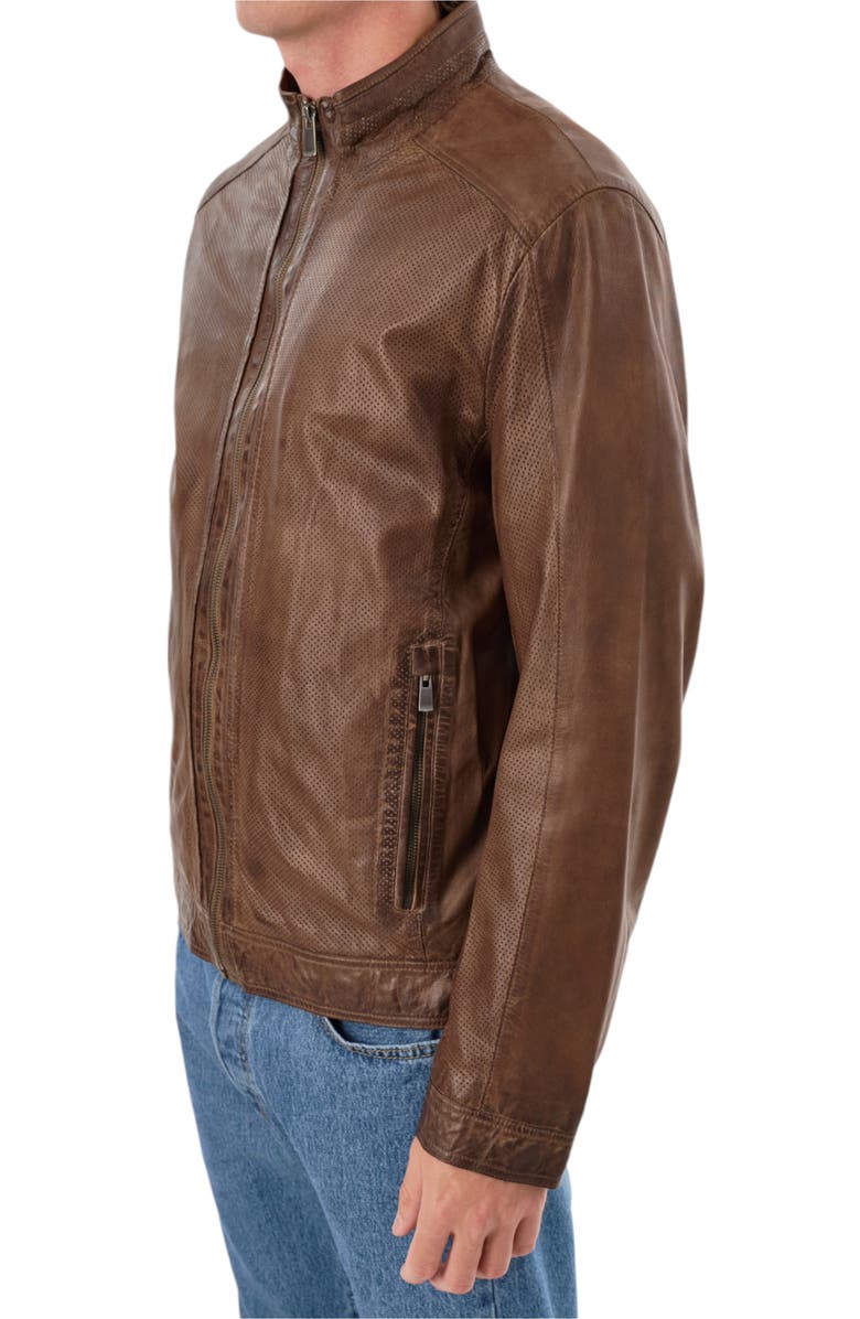 REGENCY Perforated Leather Jacket, Alternate, color, Grey