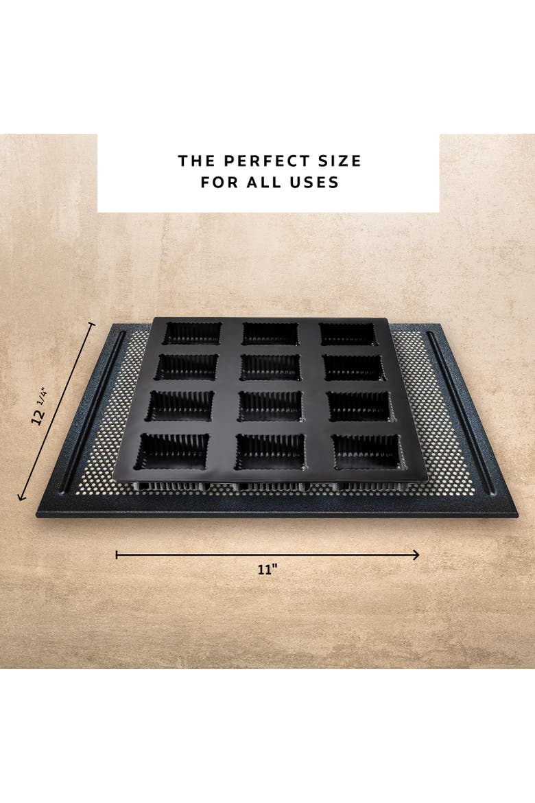Flexipan 12 French School Butter Cookies Premium Silicone Baking Pan, Alternate, color, Black