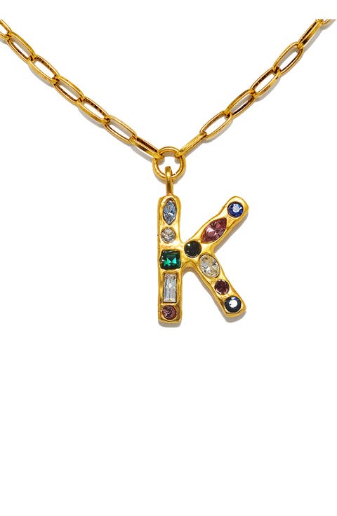 Emilie Crystal Initial Pendant Necklace