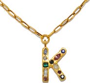 Sequin Emilie Crystal Initial Pendant Necklace