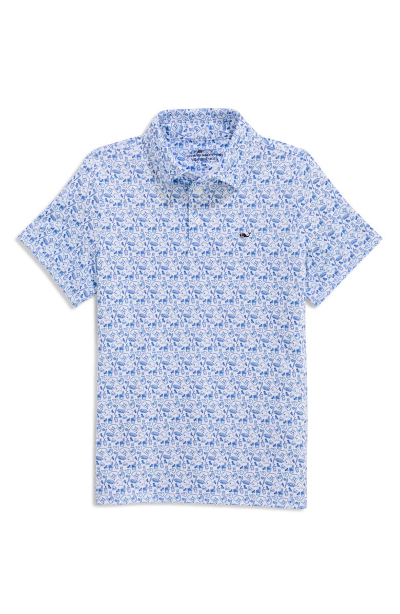 vineyard vines Kids' Print Polo, Alternate, color, Ballpark Fun