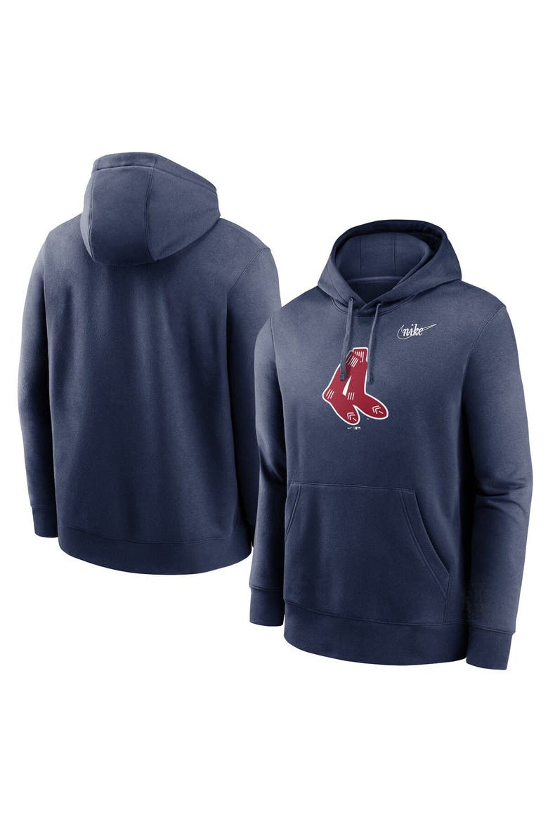 Men's Nike Navy Boston Red Sox Cooperstown Collection Logo Club Pullover Hoodie, Alternate, color, Navy