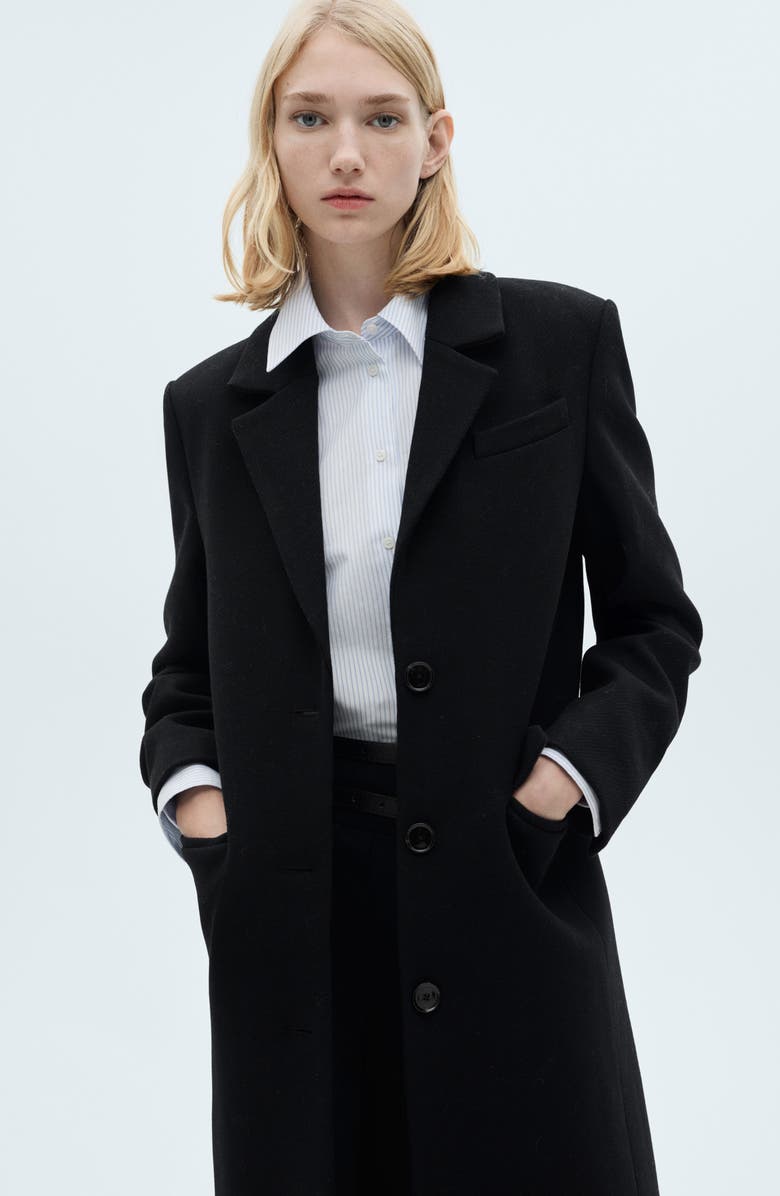 MANGO Tailored Wool Blend Coat, Alternate, color,