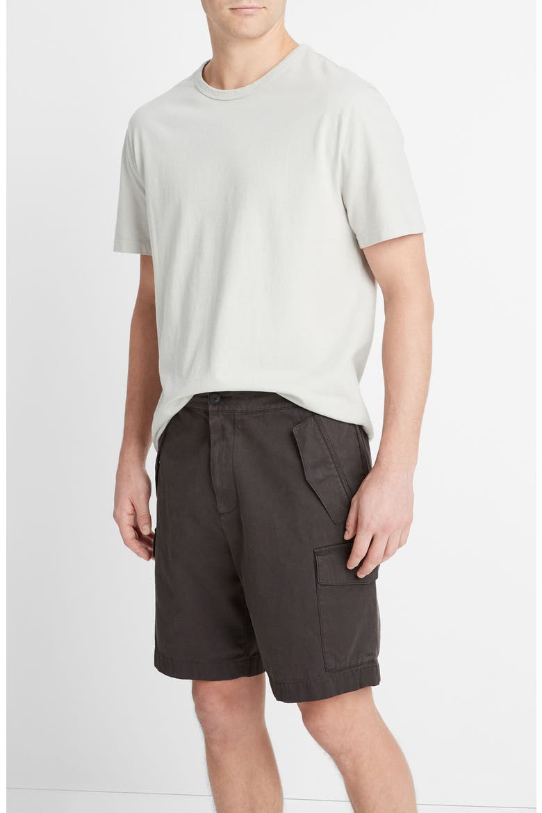 Cotton Twill Cargo Shorts, Alternate, color, SOFT BLACK