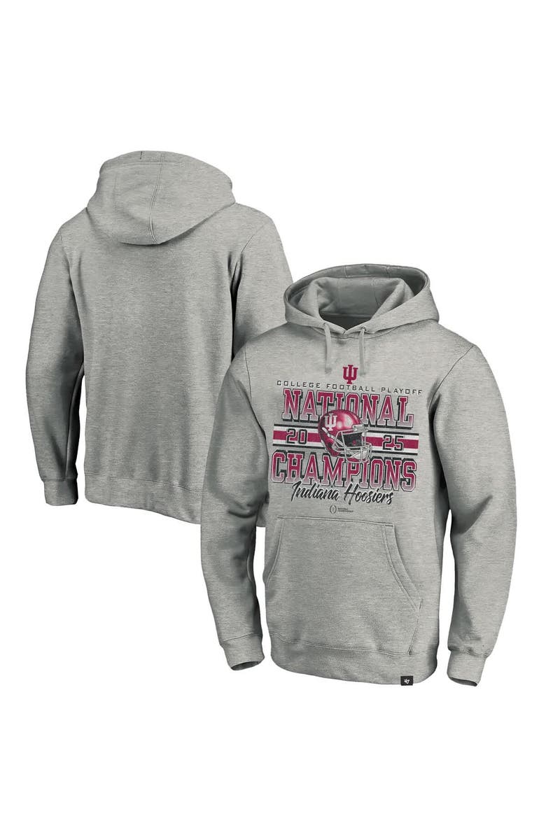 '47 Men's '47 Gray Indiana Hoosiers College Football Playoff 2025 National Champions Big & Tall Headline Hoodie, Main, color, Gray