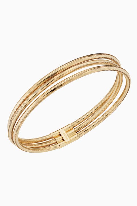 14K Yellow Gold Mesh Glamour Stack Bracelet