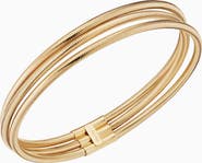 Oradina 14K Yellow Gold Mesh Glamour Stack Bracelet