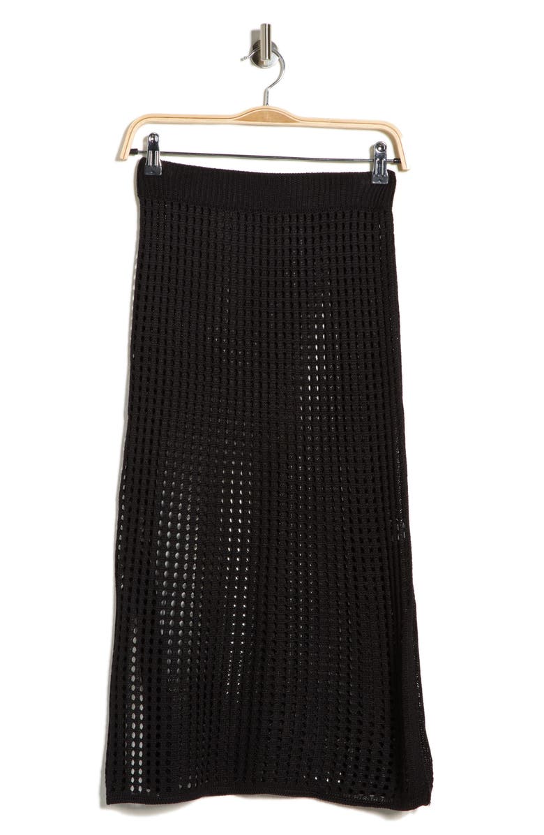 NORDSTROM RACK Crochet Cover-Up Skirt, Main, color, Black
