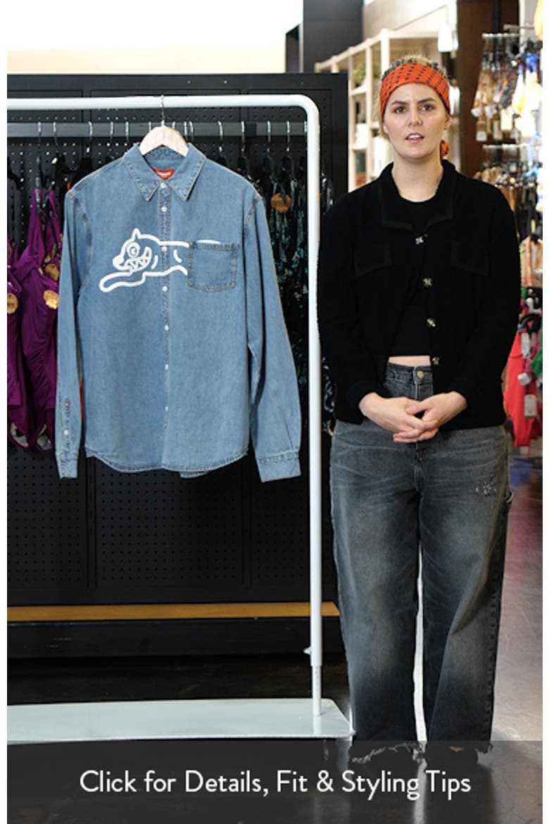 Parado Logo Graphic Denim Button-Up Shirt video
